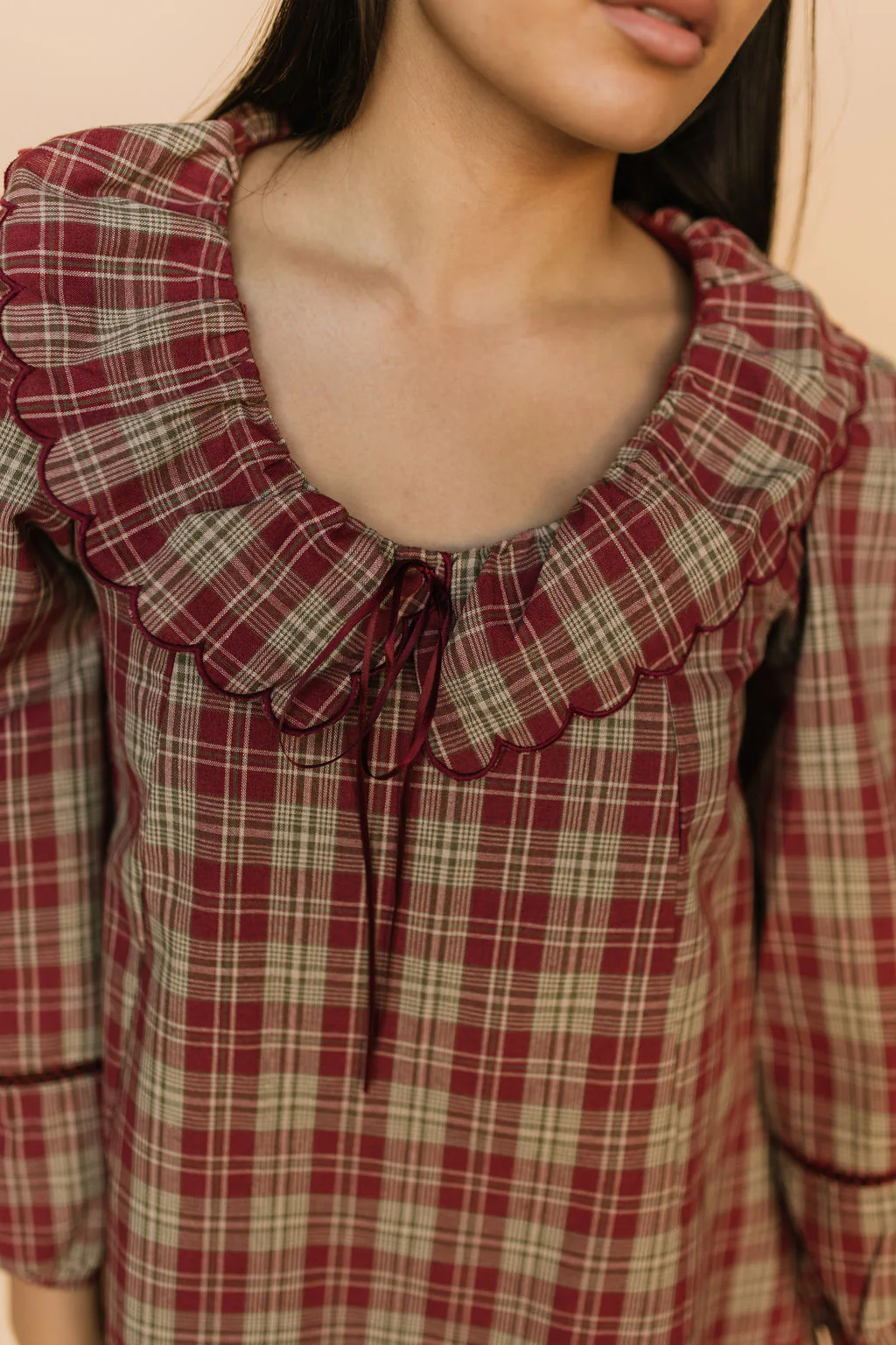 Madison Plaid Shift Dress in Red - Image 4